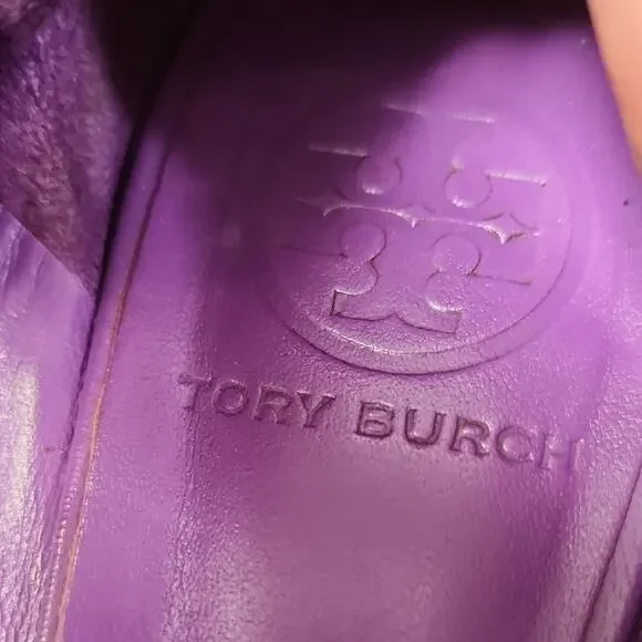 Tory Burch Violet Flats with Gold Emblem - Picture 2 of 9